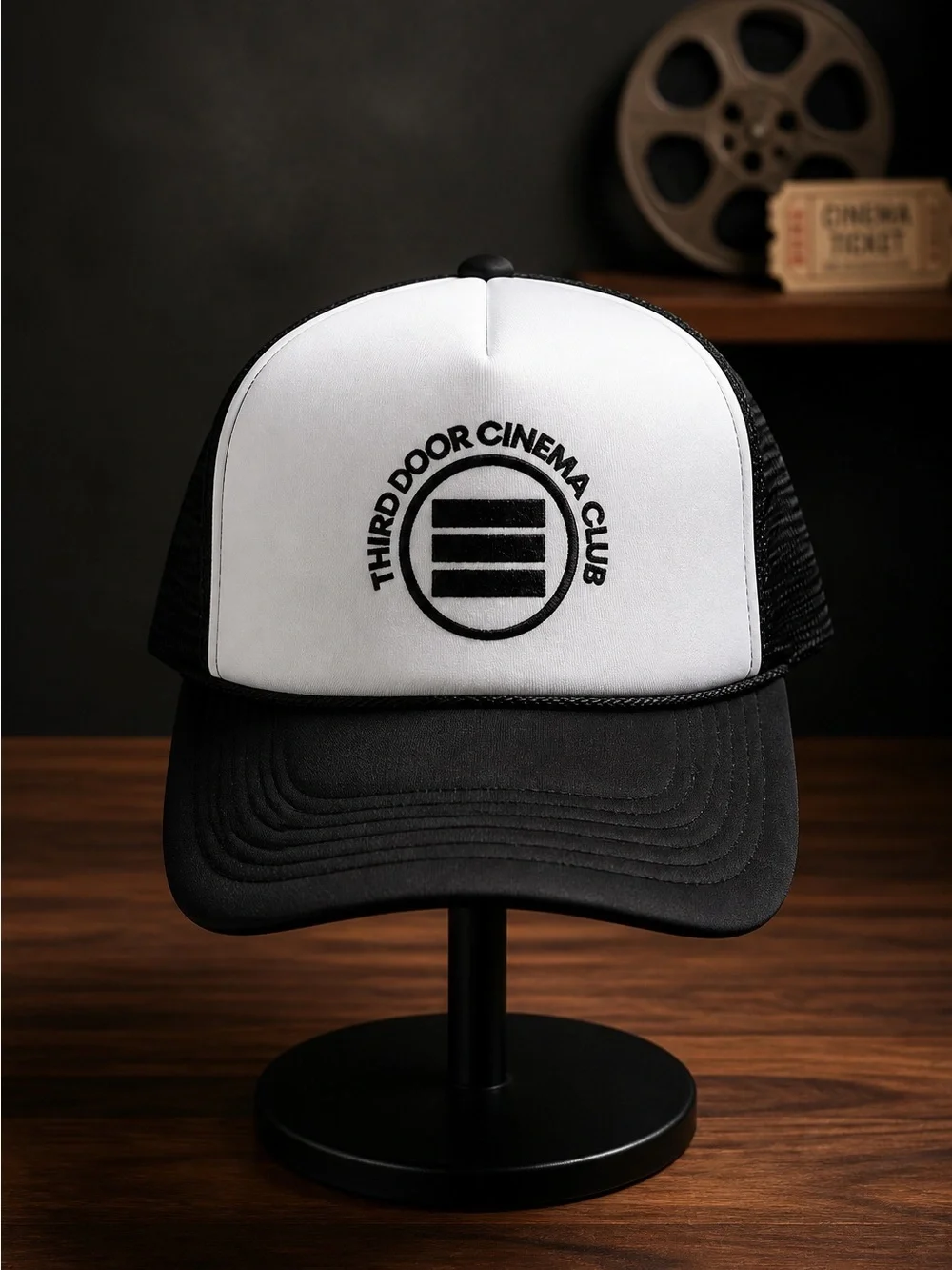 NWT Two Door Cinema Club White Black Adjustable Trucker Cap Baseball Hat